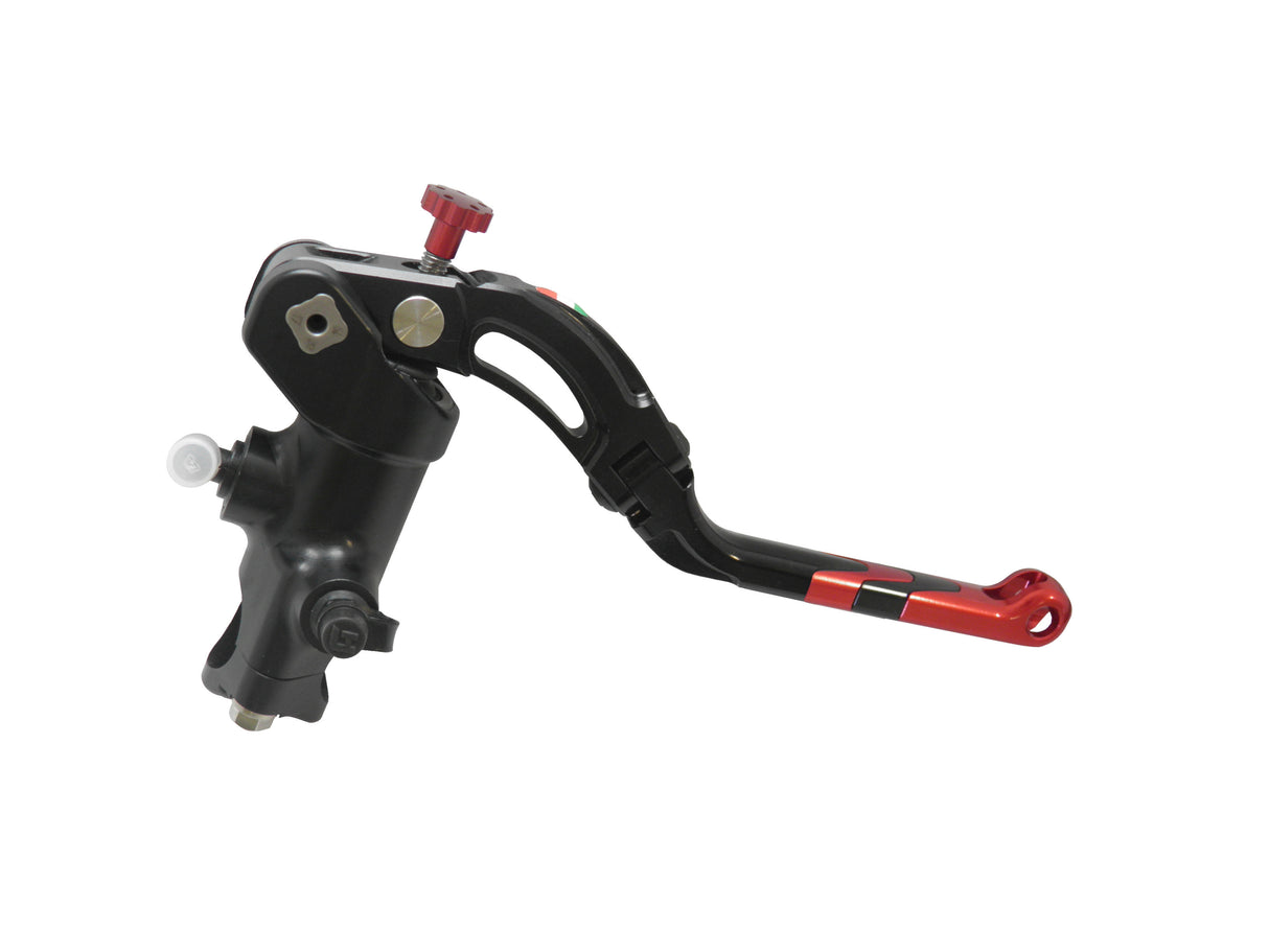 Pompa Freno Radiale Accossato PRS 16x17-18-19 Con Corpo Pompa Anodizzato Nero E Leva Revolution Colorata (Pomello+Inserto)