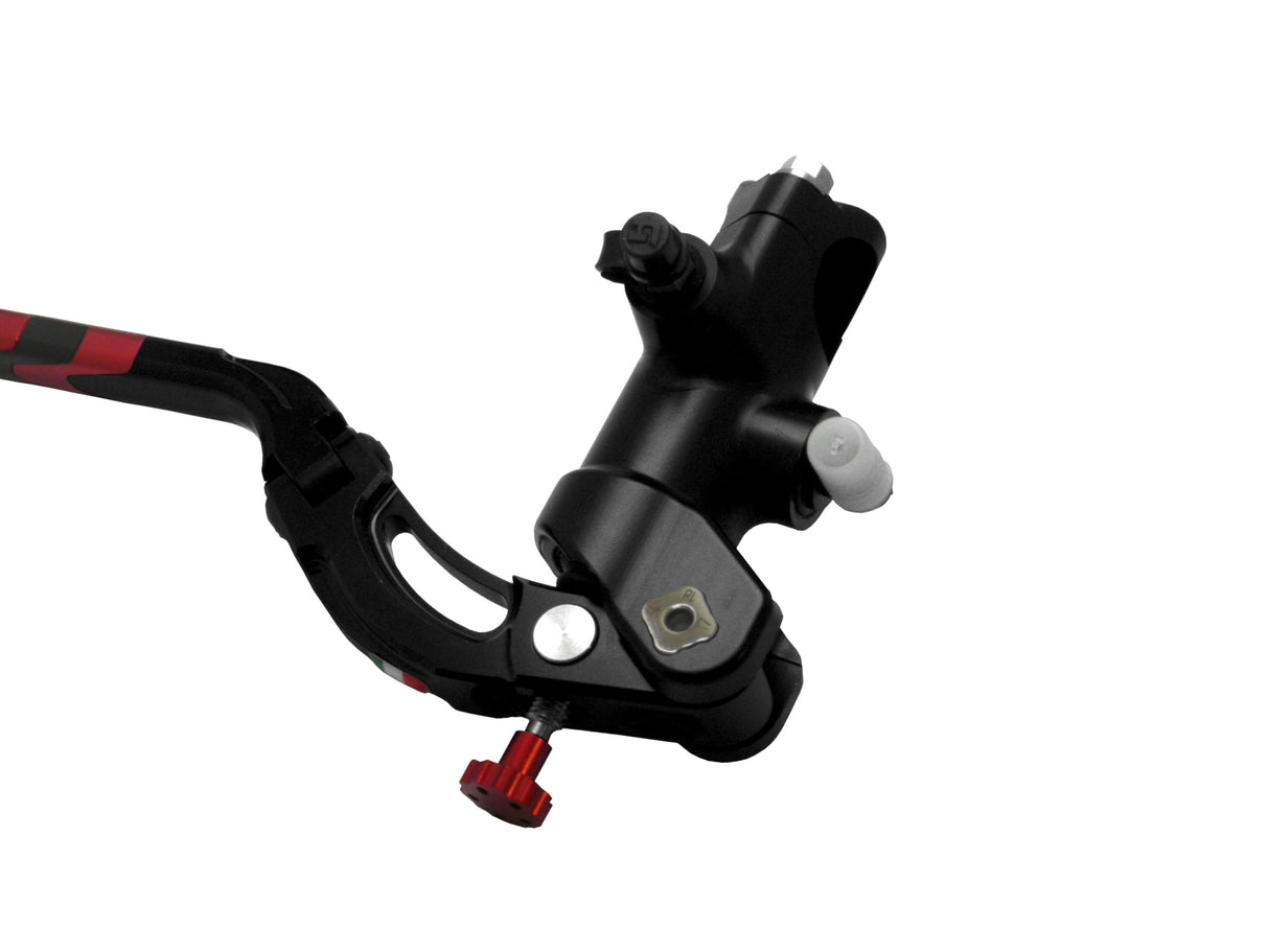 Pompa Freno Radiale Accossato PRS 16x17-18-19 Con Corpo Pompa Anodizzato Nero E Leva Revolution Colorata (Pomello+Inserto)