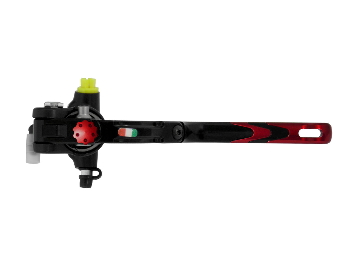 Pompa Freno Radiale Accossato PRS 16x17-18-19 Con Corpo Pompa Anodizzato Nero E Leva Revolution Colorata (Pomello+Inserto)