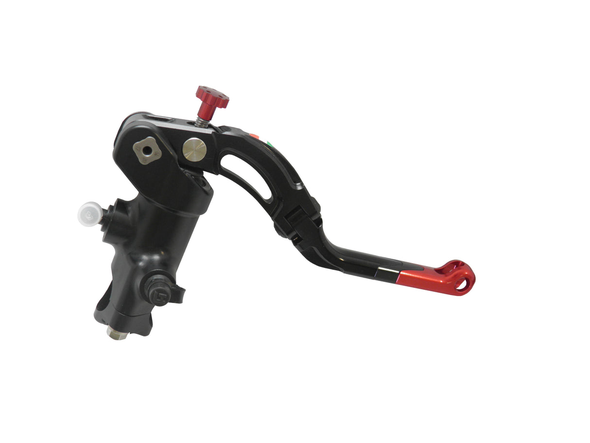 Pompa Freno Radiale Accossato PRS 16x17-18-19 Con Corpo Pompa Anodizzato Nero E Leva Revolution Colorata (Pomello+Inserto)