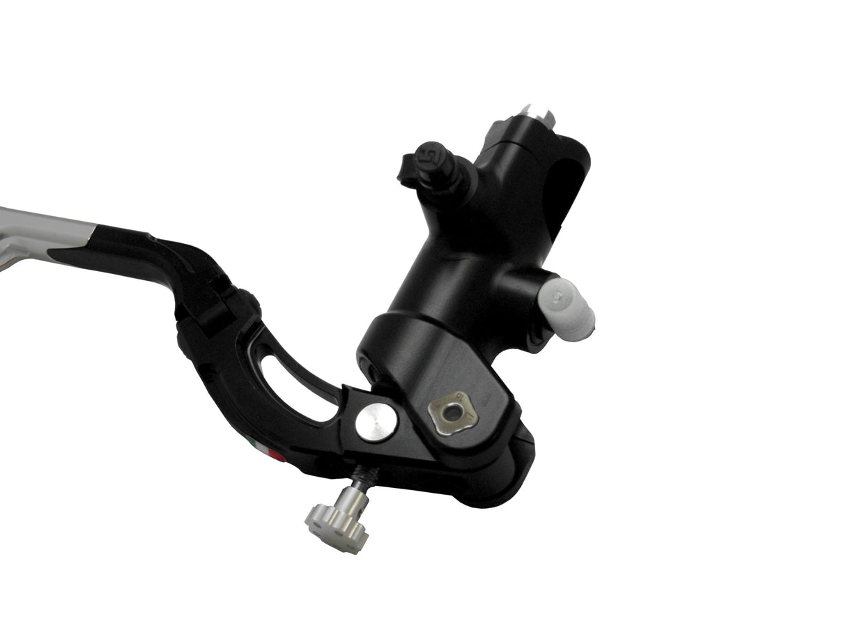 Pompa Freno Radiale Accossato PRS 16x17-18-19 Con Corpo Pompa Anodizzato Nero E Leva Revolution Colorata (Pomello+Inserto)