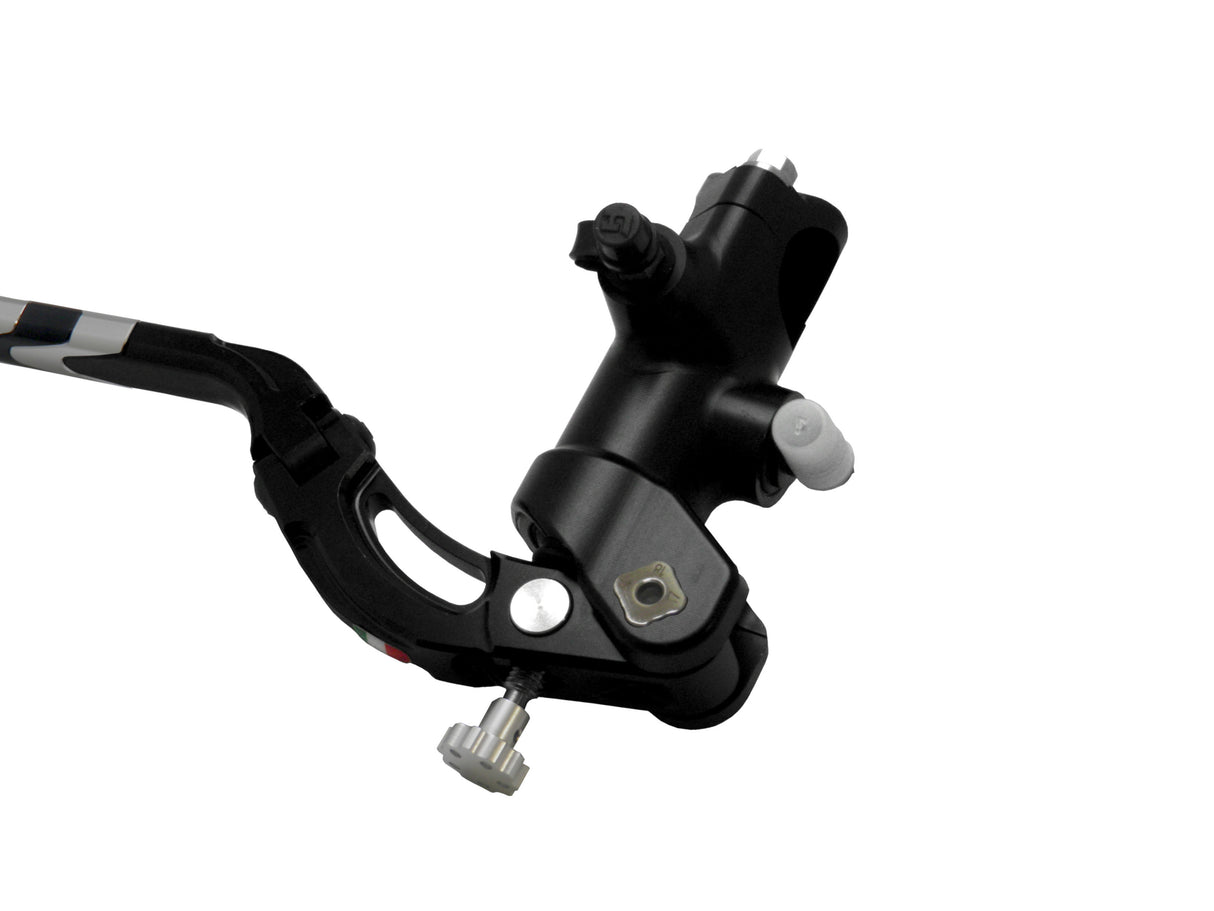 Pompa Freno Radiale Accossato PRS 16x17-18-19 Con Corpo Pompa Anodizzato Nero E Leva Revolution Colorata (Pomello+Inserto)