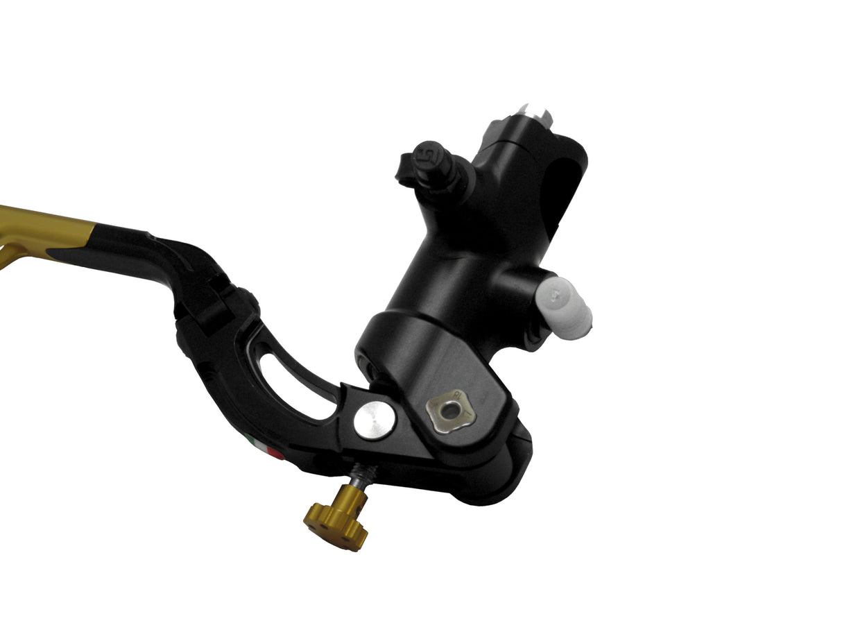 Pompa Freno Radiale Accossato PRS 16x17-18-19 Con Corpo Pompa Anodizzato Nero E Leva Revolution Colorata (Pomello+Inserto)