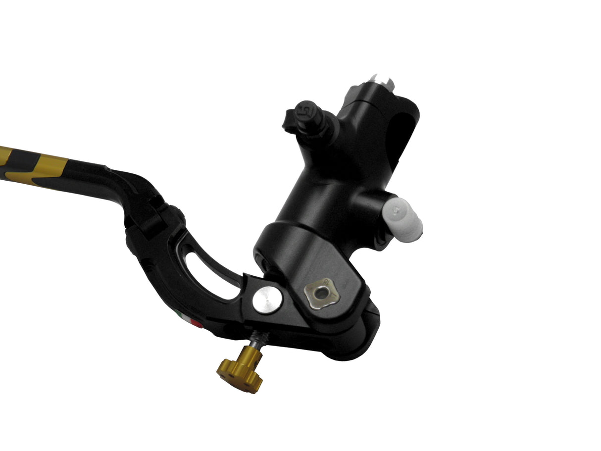 Pompa Freno Radiale Accossato PRS 16x17-18-19 Con Corpo Pompa Anodizzato Nero E Leva Revolution Colorata (Pomello+Inserto)