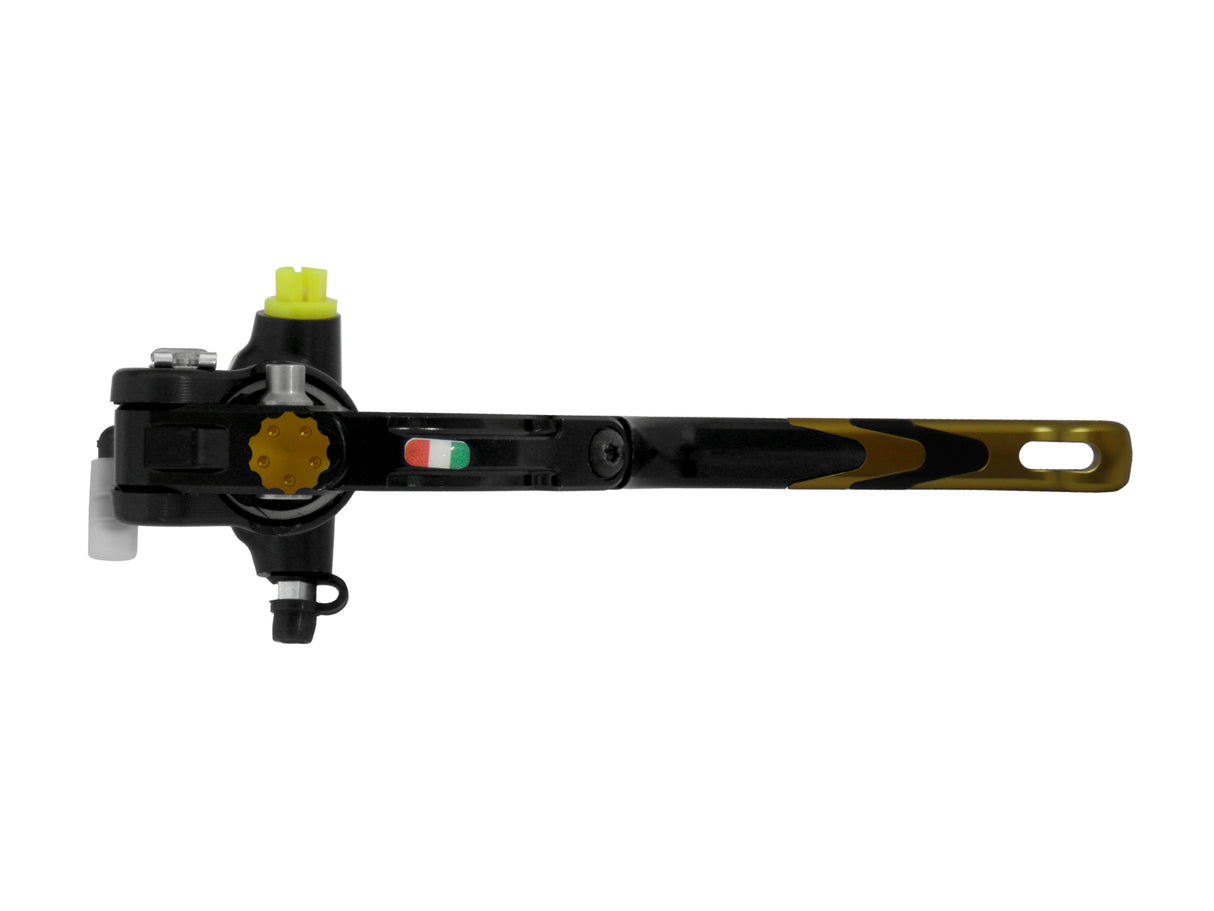 Pompa Freno Radiale Accossato PRS 16x17-18-19 Con Corpo Pompa Anodizzato Nero E Leva Revolution Colorata (Pomello+Inserto)