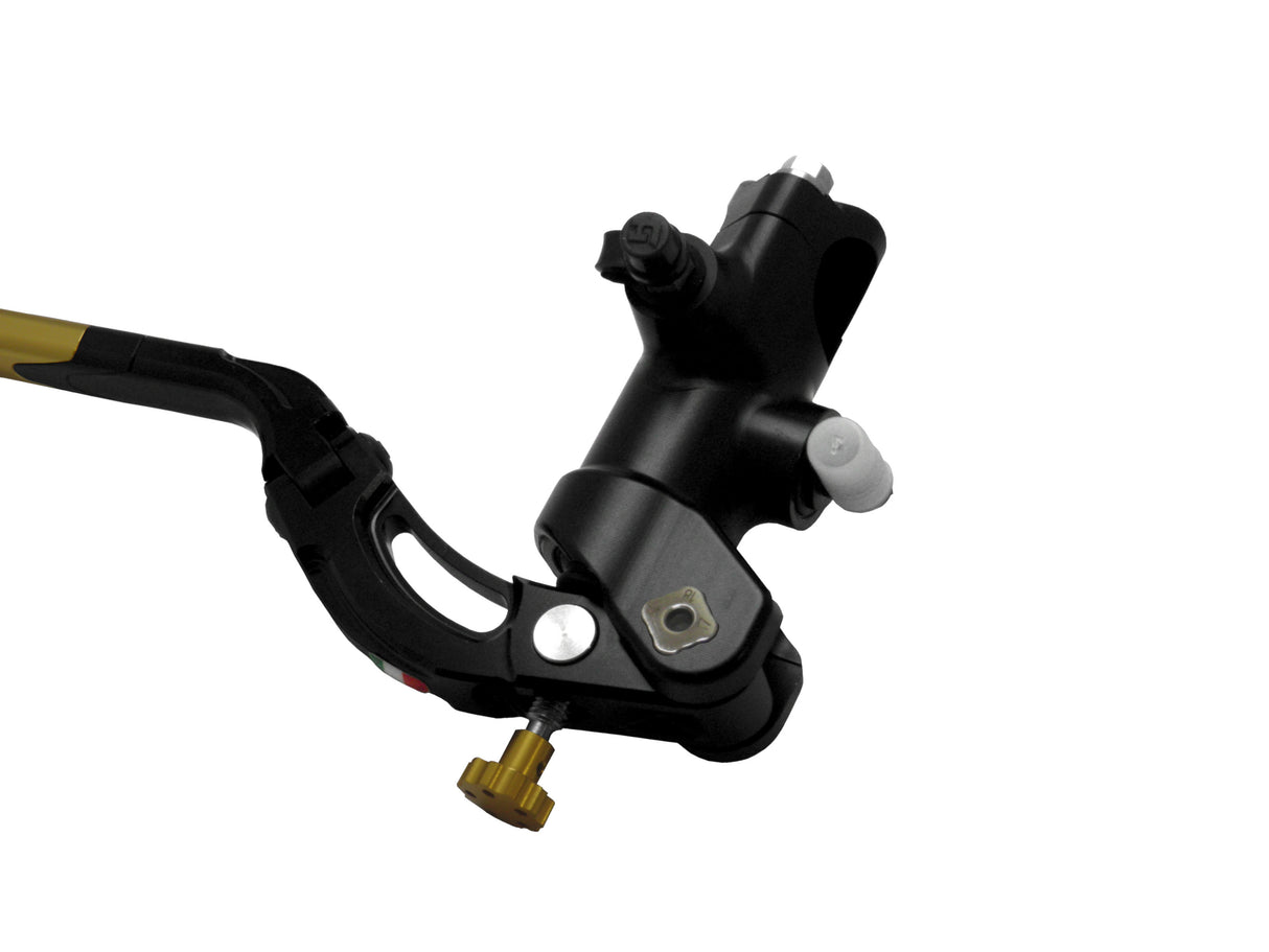 Pompa Freno Radiale Accossato PRS 16x17-18-19 Con Corpo Pompa Anodizzato Nero E Leva Revolution Colorata (Pomello+Inserto)