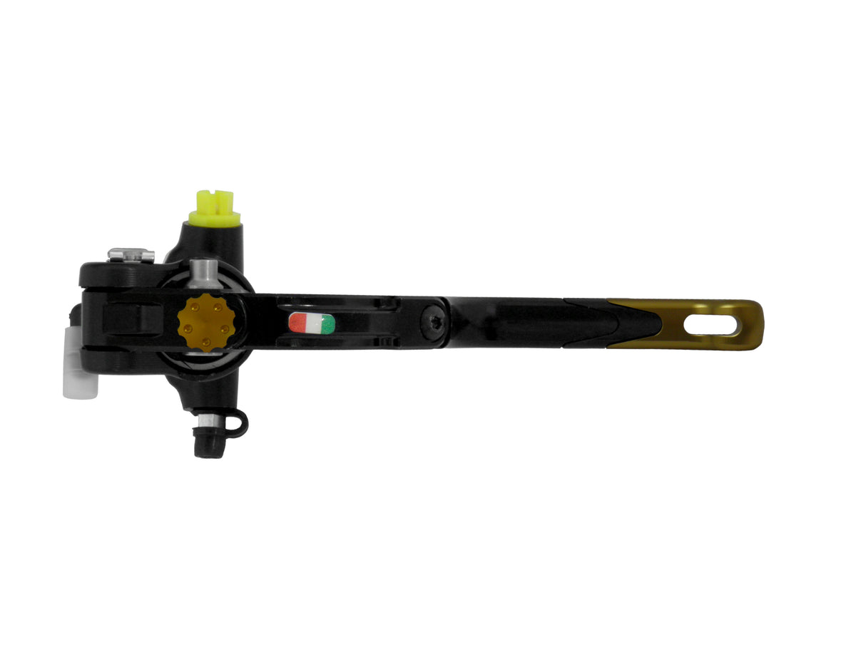 Pompa Freno Radiale Accossato PRS 16x17-18-19 Con Corpo Pompa Anodizzato Nero E Leva Revolution Colorata (Pomello+Inserto)