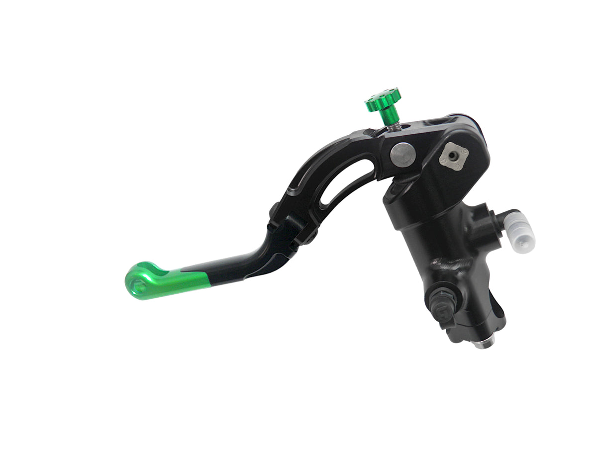 Pompa Frizione Radiale Accossato PRS 16x15-16-17 Con Corpo Pompa Anodizzato Nero E Leva Revolution Colorata (Pomello+Inserto)