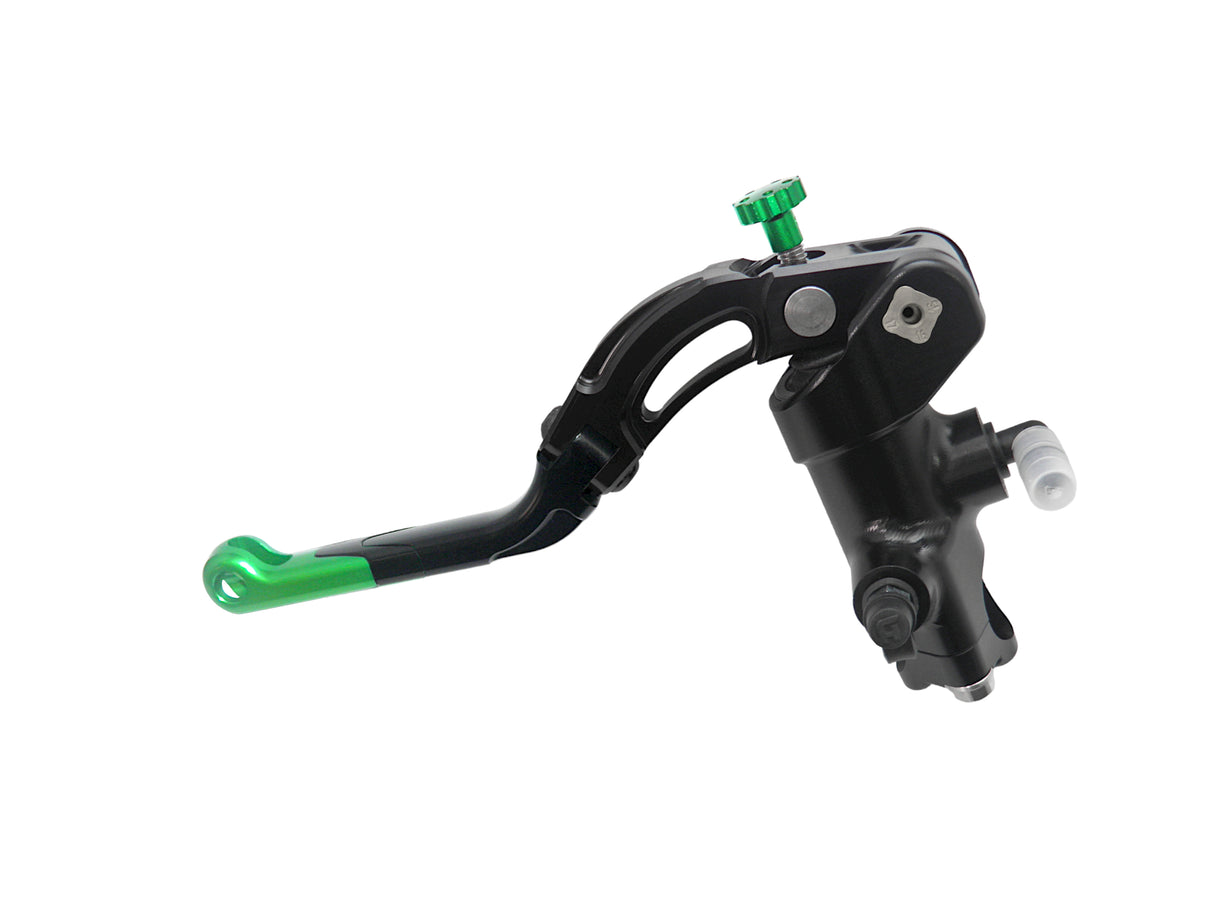 Pompa Frizione Radiale Accossato PRS 16x15-16-17 Con Corpo Pompa Anodizzato Nero E Leva Revolution Colorata (Pomello+Inserto)