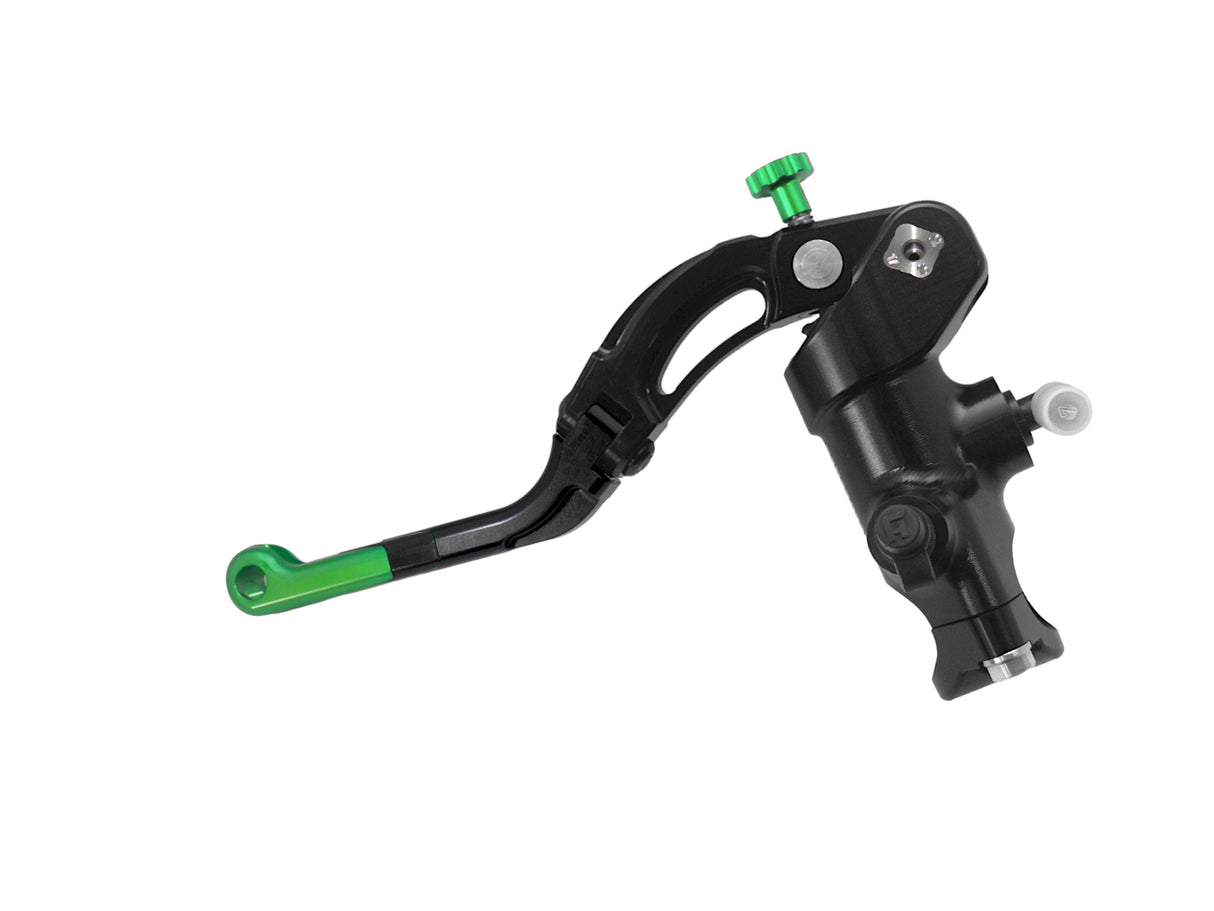 Pompa Frizione Radiale Accossato PRS 16x15-16-17 Con Corpo Pompa Anodizzato Nero E Leva Revolution Colorata (Pomello+Inserto)