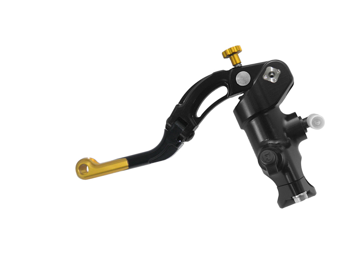 Pompa Frizione Radiale Accossato PRS 16x15-16-17 Con Corpo Pompa Anodizzato Nero E Leva Revolution Colorata (Pomello+Inserto)