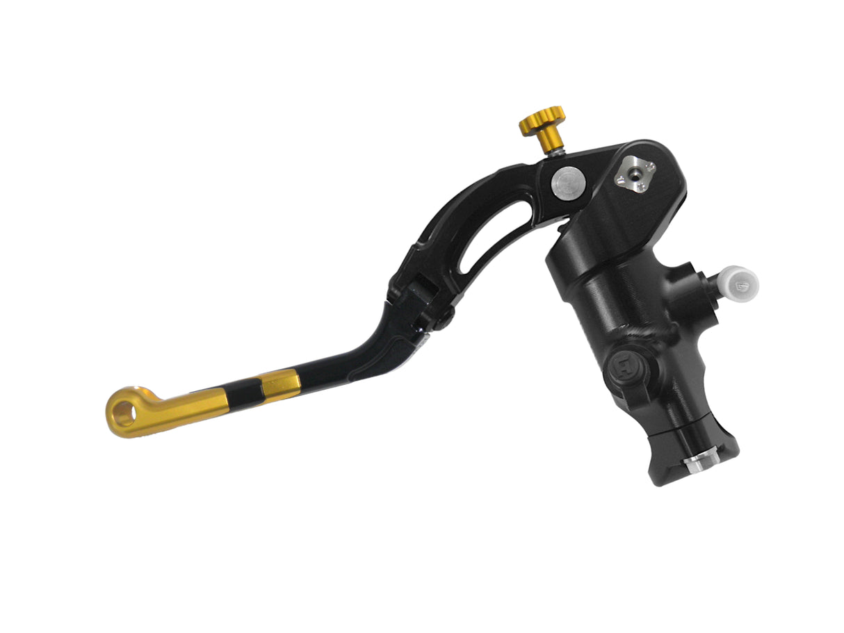 Pompa Frizione Radiale Accossato PRS 16x15-16-17 Con Corpo Pompa Anodizzato Nero E Leva Revolution Colorata (Pomello+Inserto)