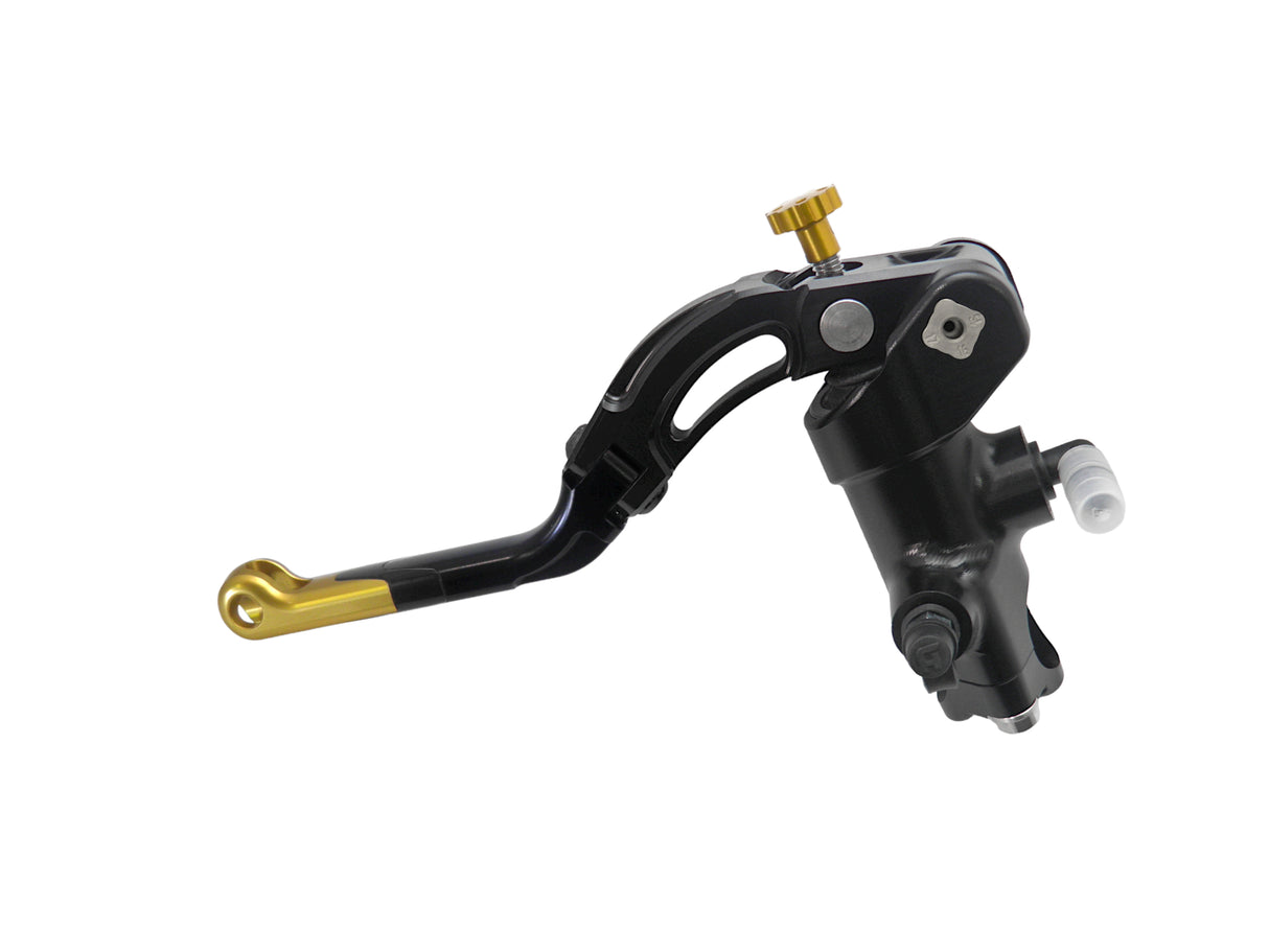 Pompa Frizione Radiale Accossato PRS 16x15-16-17 Con Corpo Pompa Anodizzato Nero E Leva Revolution Colorata (Pomello+Inserto)