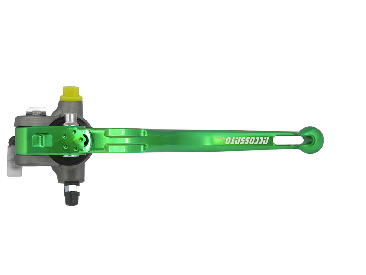Pompa Freno Radiale Accossato 14x18 Con Corpo Pompa Anodizzato Naturale E Leva Fissa Colorata (Pomello+Leva)