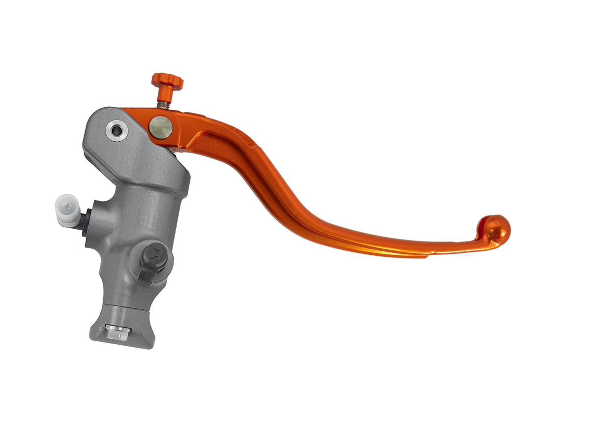 Pompa Freno Radiale Accossato 14x18 Con Corpo Pompa Anodizzato Naturale E Leva Fissa Colorata (Pomello+Leva)