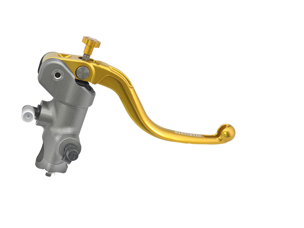 Pompa Freno Radiale Accossato 14x18 Con Corpo Pompa Anodizzato Naturale E Leva Fissa Colorata (Pomello+Leva)