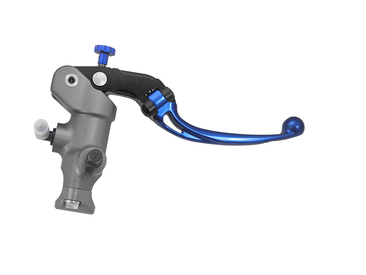 Pompa Freno Radiale Accossato 14x18 Con Corpo Pompa Anodizzato Naturale E Leva Snodata Colorata (Pomello+Leva)