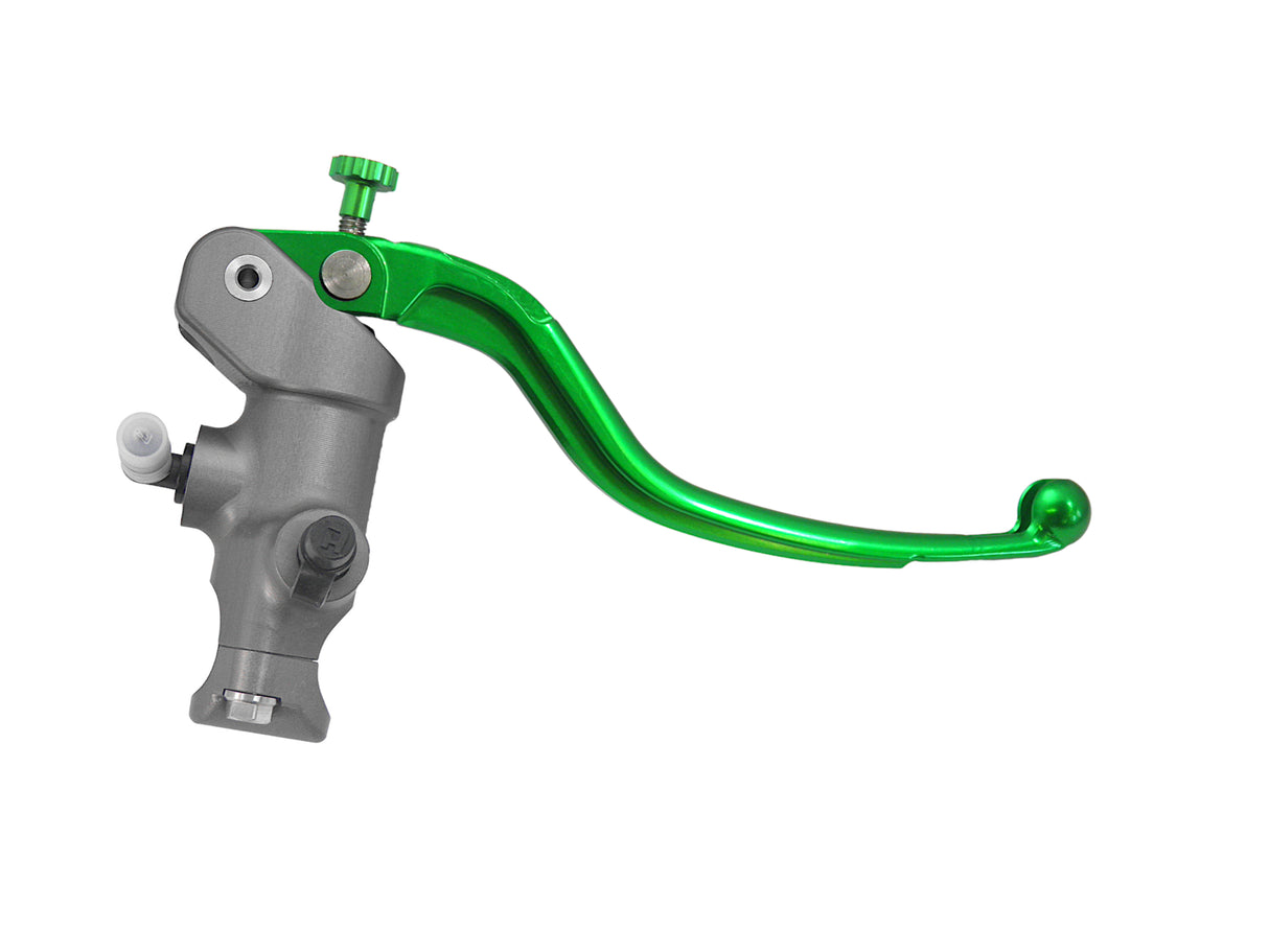 Pompa Freno Radiale Accossato 14x19 Con Corpo Pompa Anodizzato Naturale E Leva Fissa Colorata (Pomello+Leva)