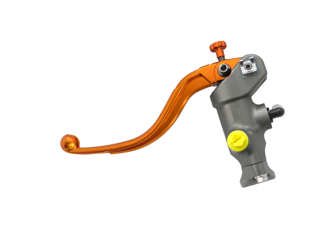 Pompa Freno Radiale Accossato 14x19 Con Corpo Pompa Anodizzato Naturale E Leva Fissa Colorata (Pomello+Leva)