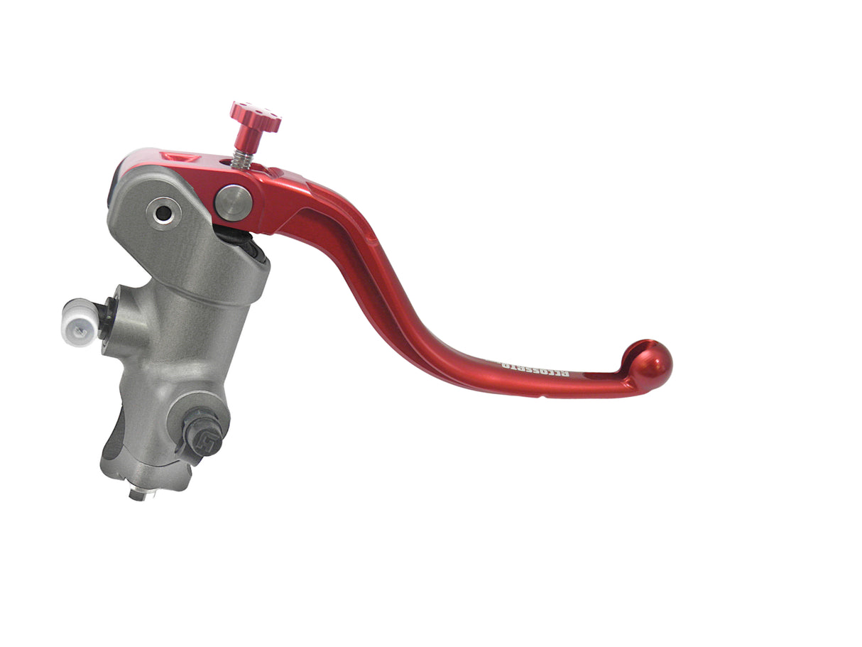 Pompa Freno Radiale Accossato 14x19 Con Corpo Pompa Anodizzato Naturale E Leva Fissa Colorata (Pomello+Leva)