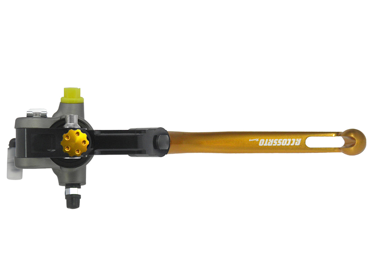 Pompa Freno Radiale Accossato 14x19 Con Corpo Pompa Anodizzato Naturale E Leva Snodata Colorata (Pomello+Leva)