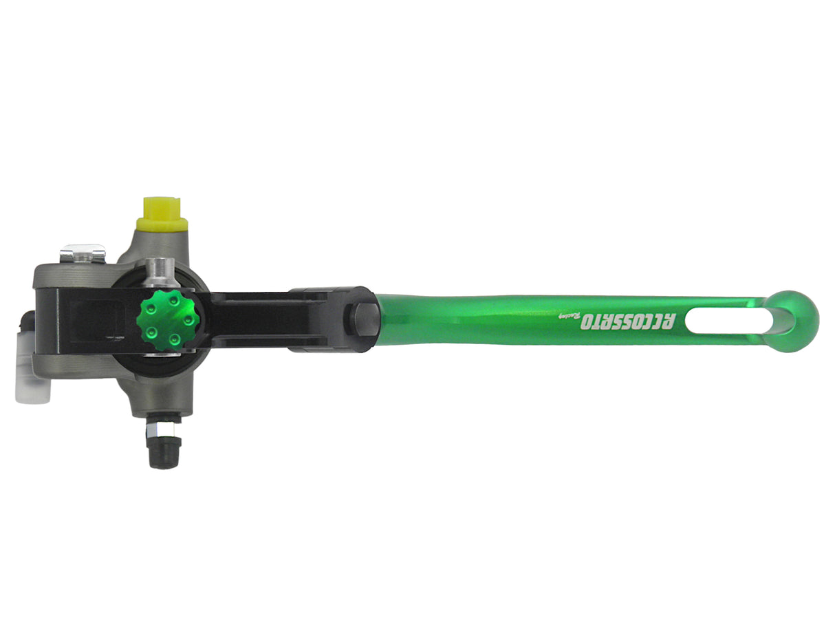 Pompa Freno Radiale Accossato 14x20 Con Corpo Pompa Anodizzato Naturale E Leva Snodata Colorata (Pomello+Leva)