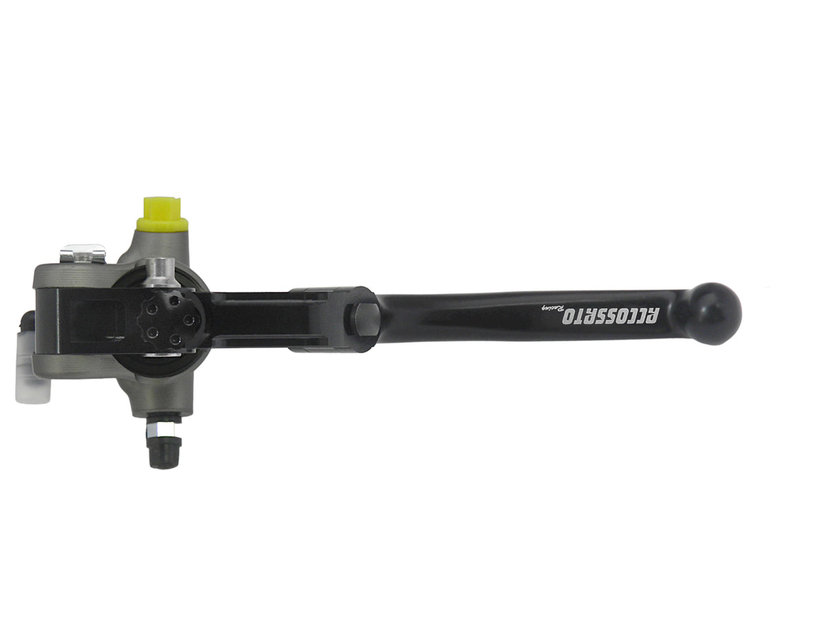 Pompa Freno Radiale Accossato 14x20 Con Corpo Pompa Anodizzato Naturale E Leva Snodata Colorata (Pomello+Leva)