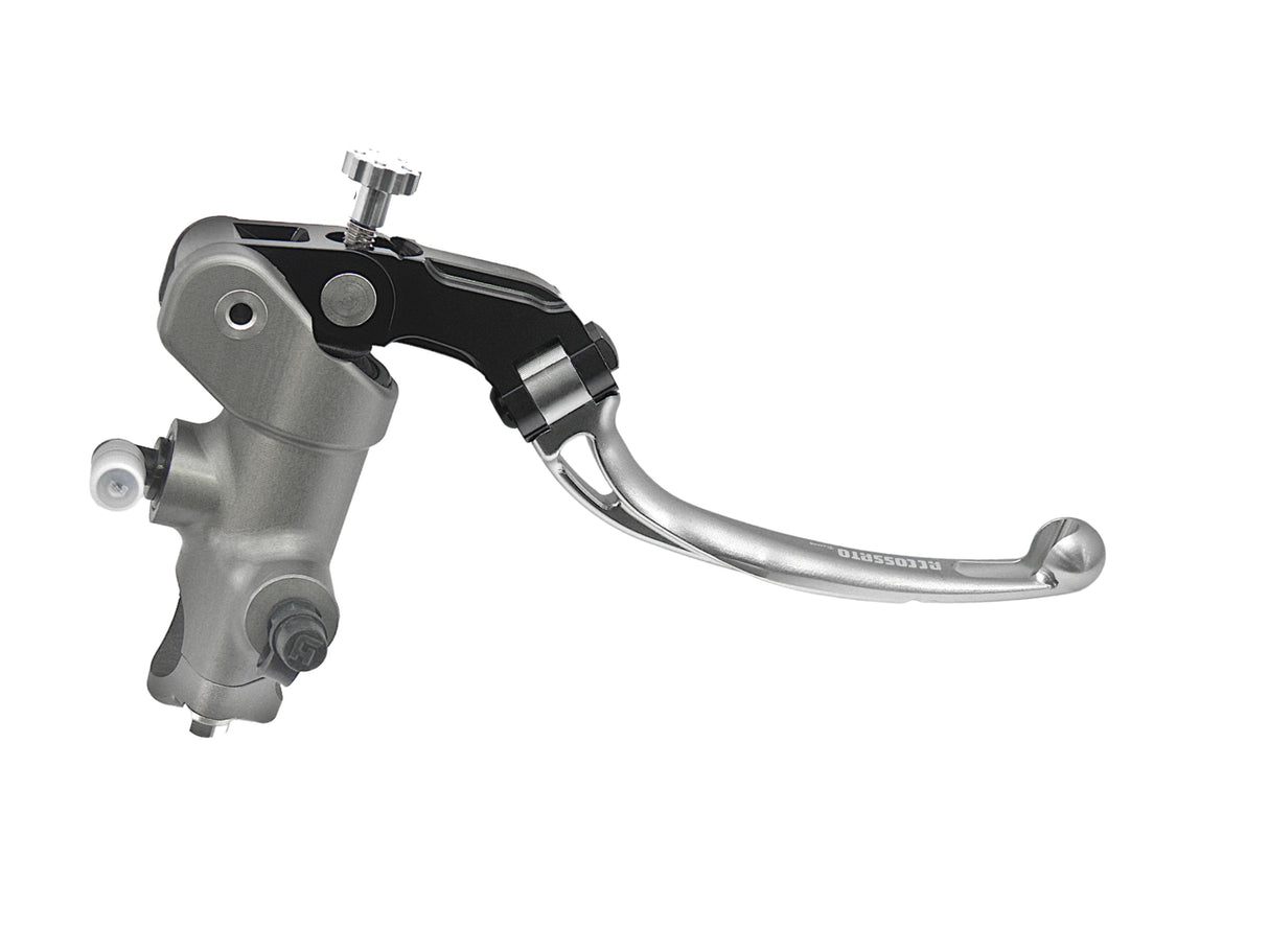 Pompa Freno Radiale Accossato 14x20 Con Corpo Pompa Anodizzato Naturale E Leva Snodata Colorata (Pomello+Leva)