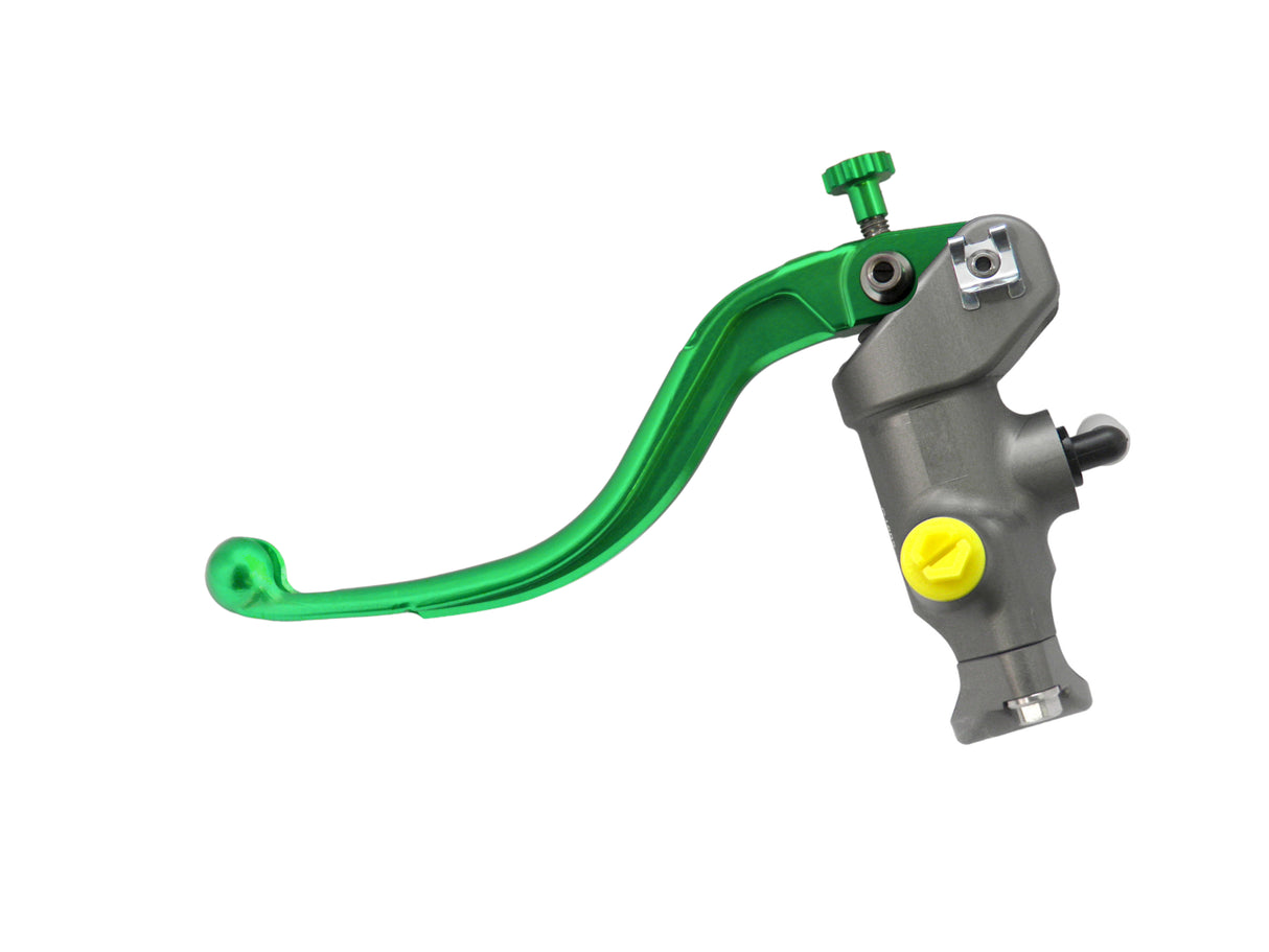 Pompa Freno Radiale Accossato 15x18 Con Corpo Pompa Anodizzato Naturale E Leva Fissa Colorata (Pomello+Leva)