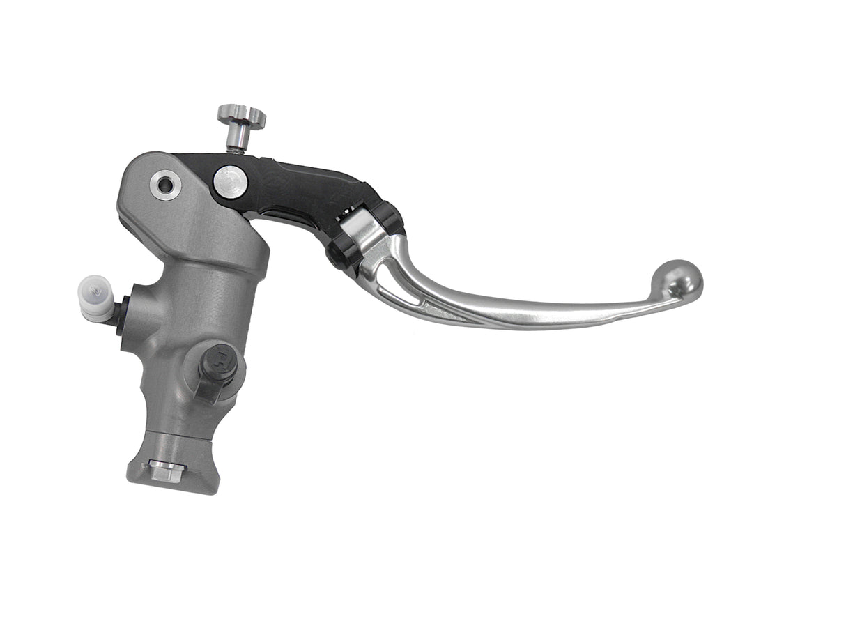 Pompa Freno Radiale Accossato 15x18 Con Corpo Pompa Anodizzato Naturale E Leva Snodata Colorata (Pomello+Leva)