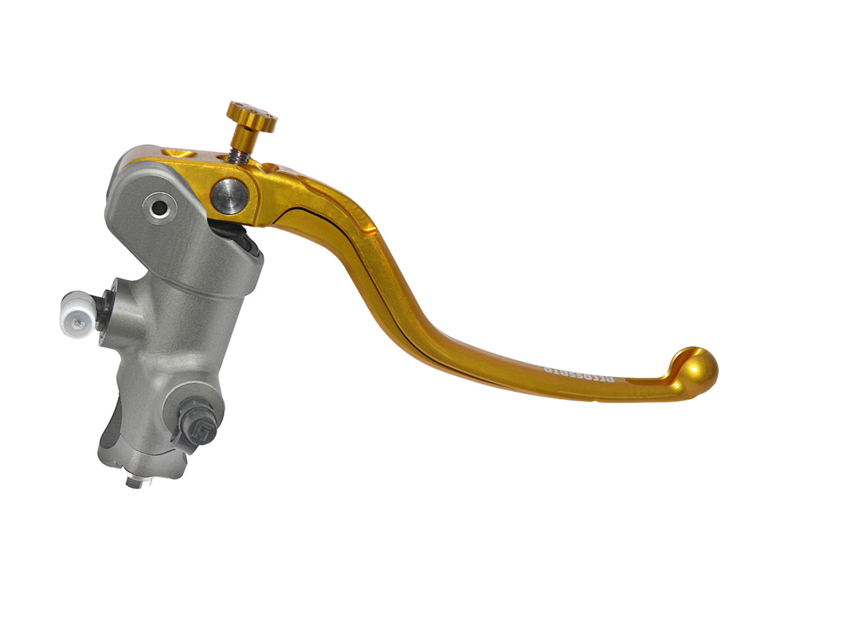 Pompa Freno Radiale Accossato 15x19 Con Corpo Pompa Anodizzato Naturale E Leva Fissa Colorata (Pomello+Leva)