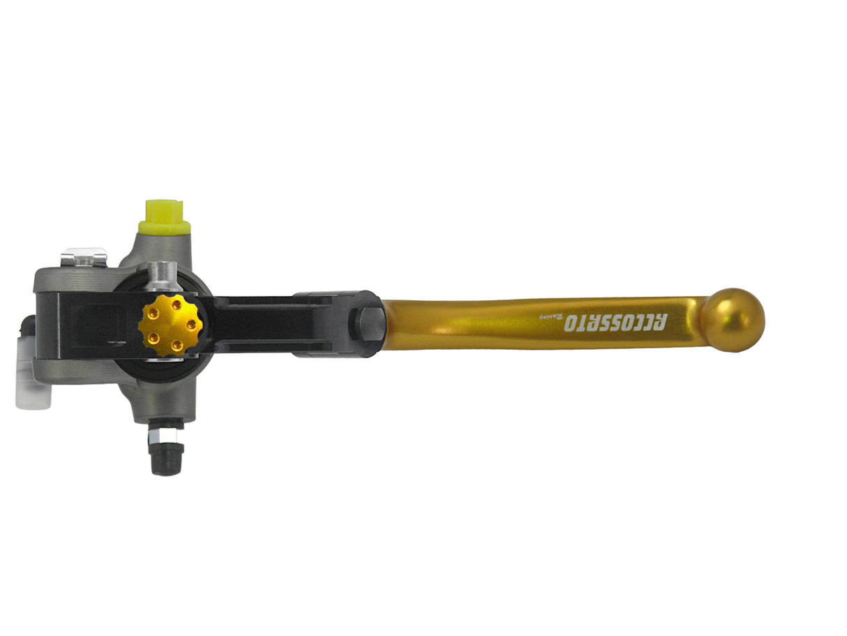 Pompa Freno Radiale Accossato 15x19 Con Corpo Pompa Anodizzato Naturale E Leva Snodata Colorata (Pomello+Leva)