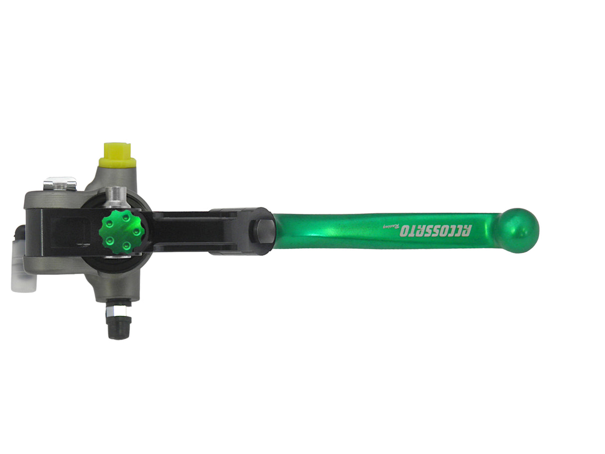 Pompa Freno Radiale Accossato 15x20 Con Corpo Pompa Anodizzato Naturale E Leva Snodata Colorata (Pomello+Leva)