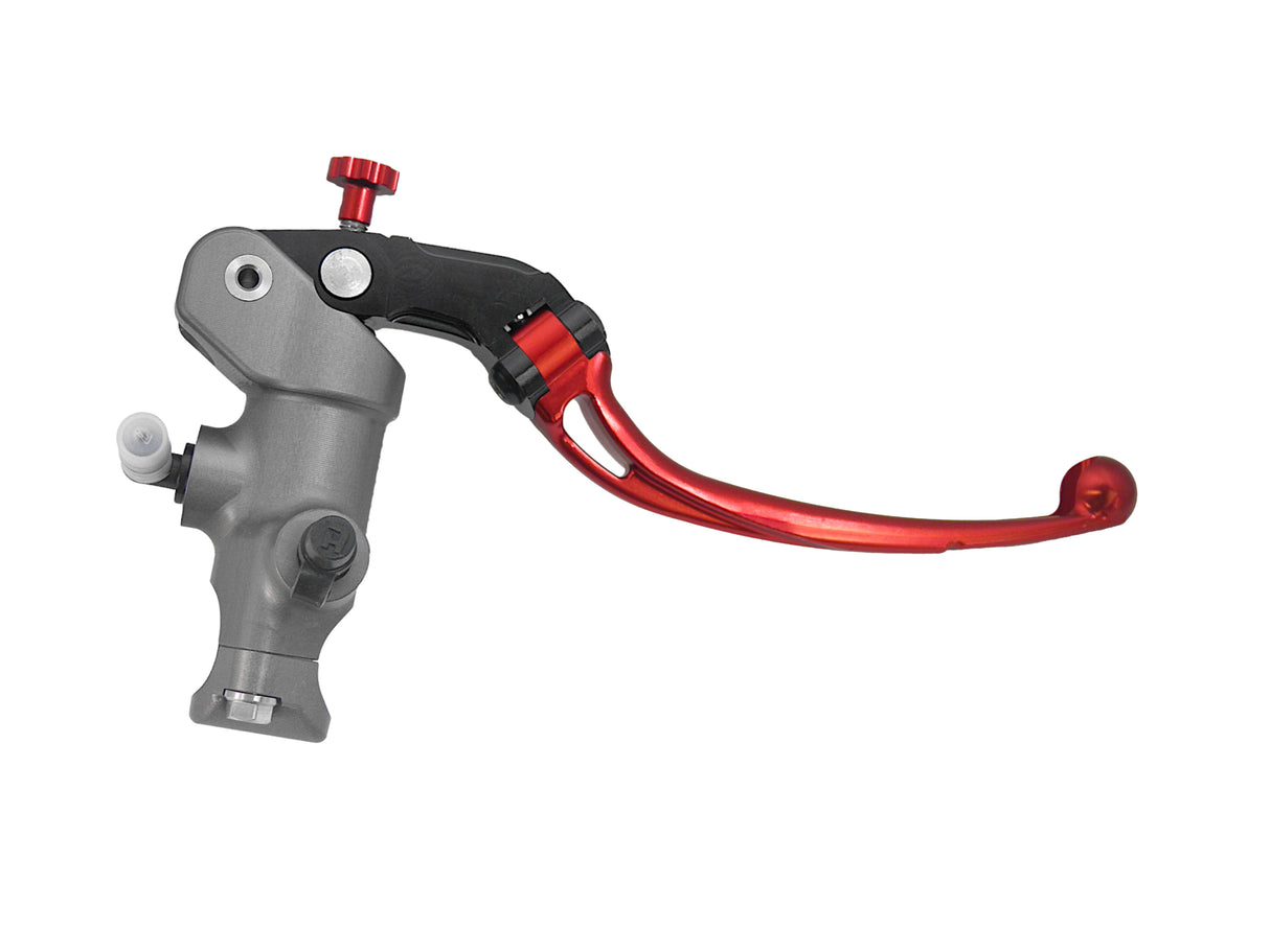 Pompa Freno Radiale Accossato 15x20 Con Corpo Pompa Anodizzato Naturale E Leva Snodata Colorata (Pomello+Leva)