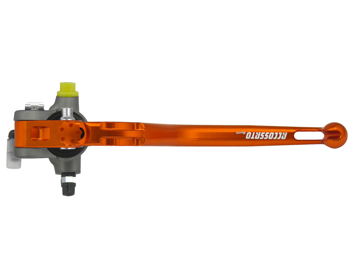 Pompa Freno Radiale Accossato 17x18 Con Corpo Pompa Anodizzato Naturale E Leva Fissa Colorata (Pomello+Leva)