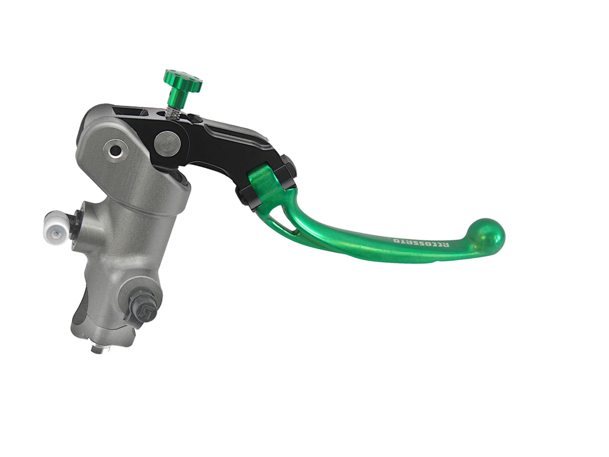 Pompa Freno Radiale Accossato 17x18 Con Corpo Pompa Anodizzato Naturale E Leva Snodata Colorata (Pomello+Leva)