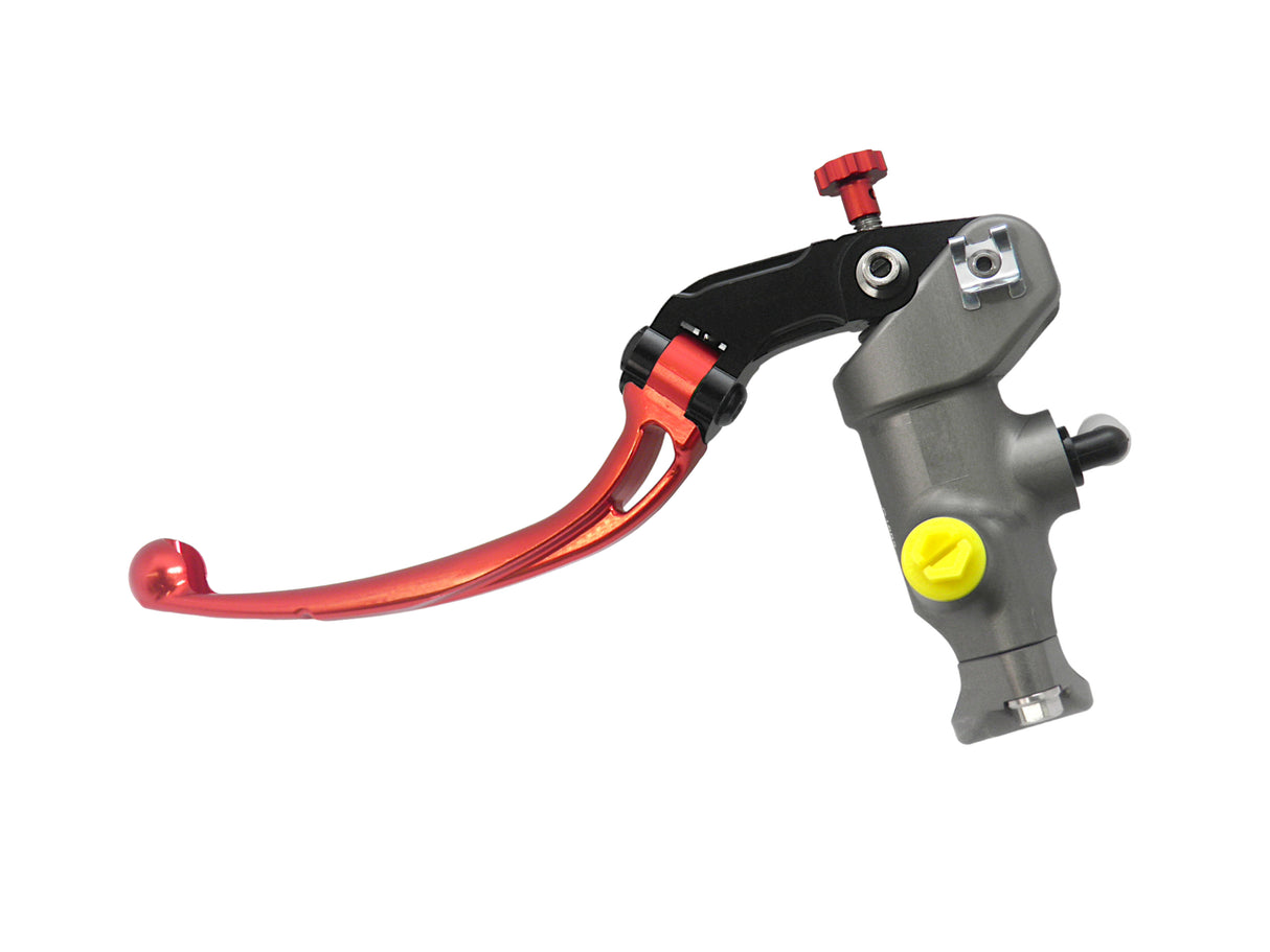 Pompa Freno Radiale Accossato 17x18 Con Corpo Pompa Anodizzato Naturale E Leva Snodata Colorata (Pomello+Leva)