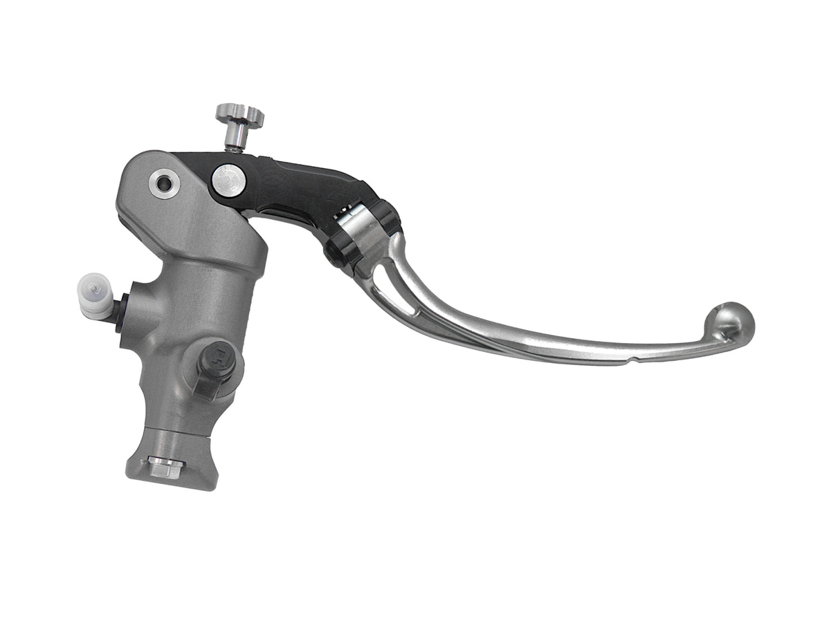 Pompa Freno Radiale Accossato 17x18 Con Corpo Pompa Anodizzato Naturale E Leva Snodata Colorata (Pomello+Leva)