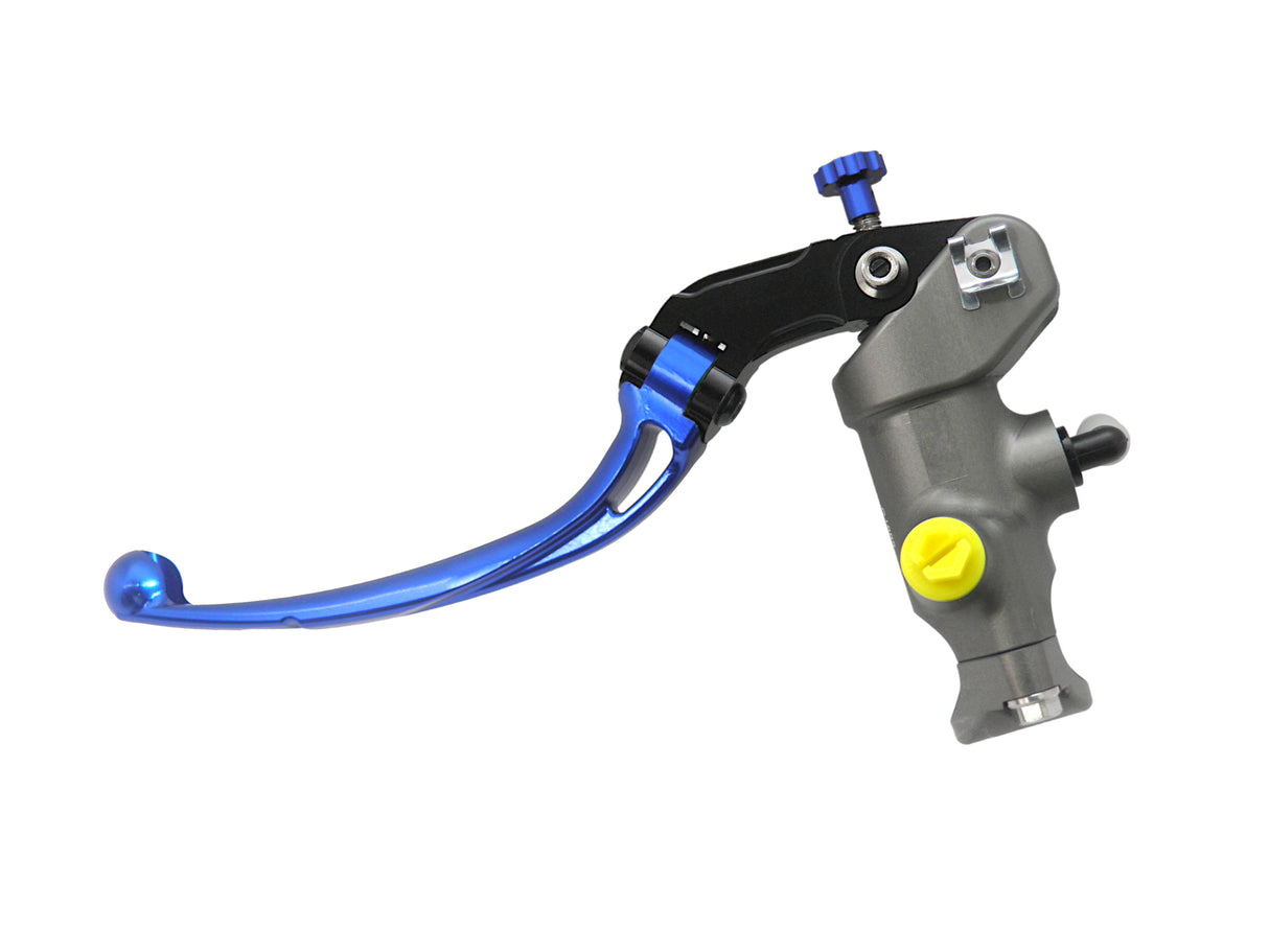 Pompa Freno Radiale Accossato 17x19 Con Corpo Pompa Anodizzato Naturale E Leva Snodata Colorata (Pomello+Leva)