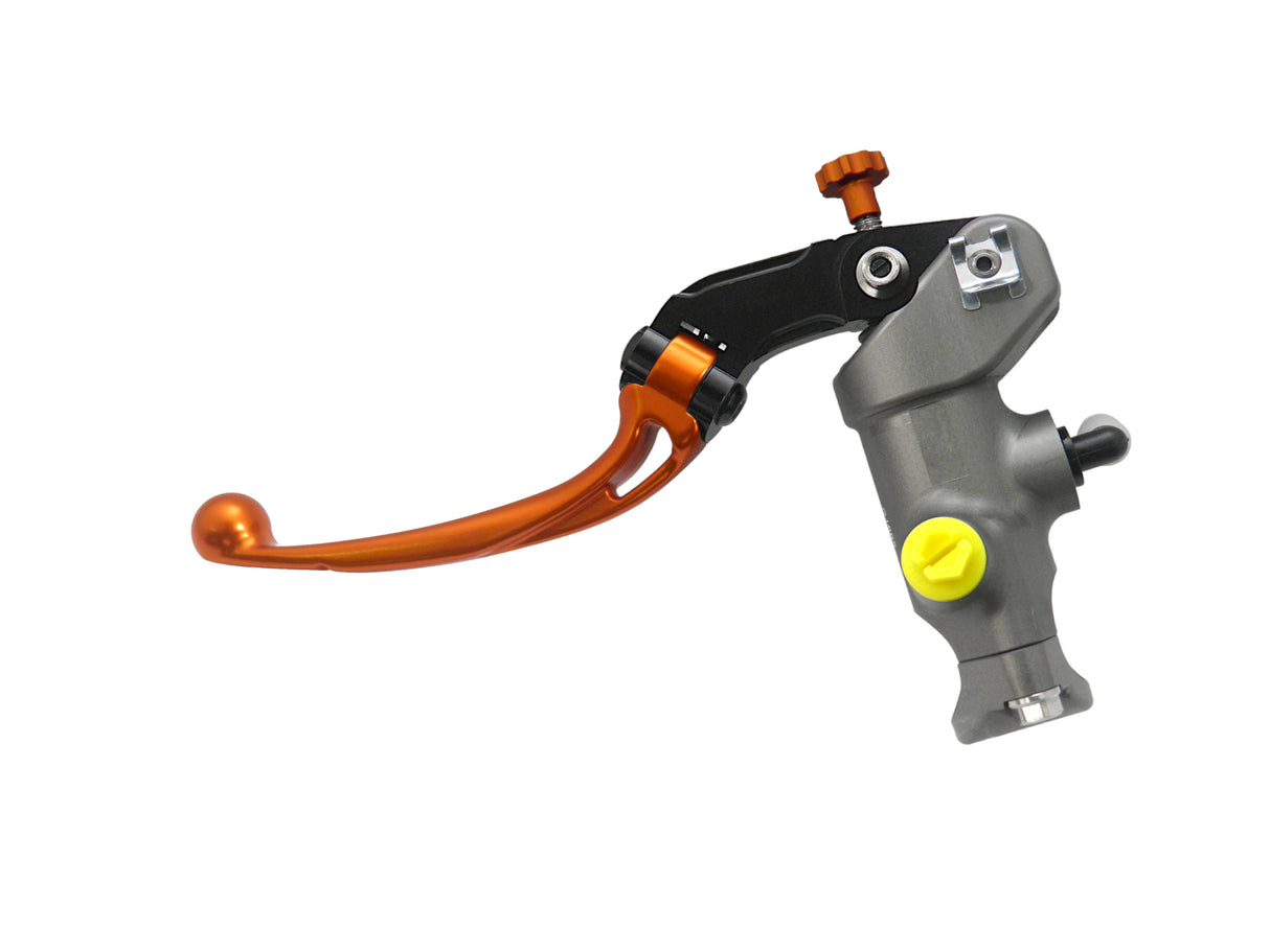 Pompa Freno Radiale Accossato 17x19 Con Corpo Pompa Anodizzato Naturale E Leva Snodata Colorata (Pomello+Leva)