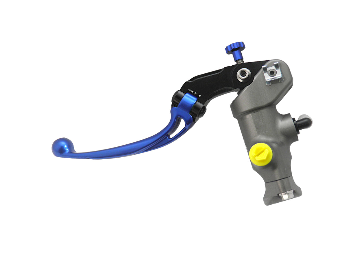 Pompa Freno Radiale Accossato 17x20 Con Corpo Pompa Anodizzato Naturale E Leva Snodata Colorata (Pomello+Leva)