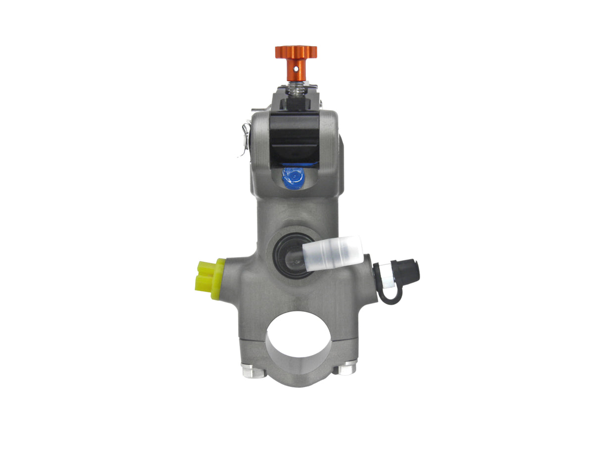 Pompa Freno Radiale Accossato 17x20 Con Corpo Pompa Anodizzato Naturale E Leva Snodata Colorata (Pomello+Leva)