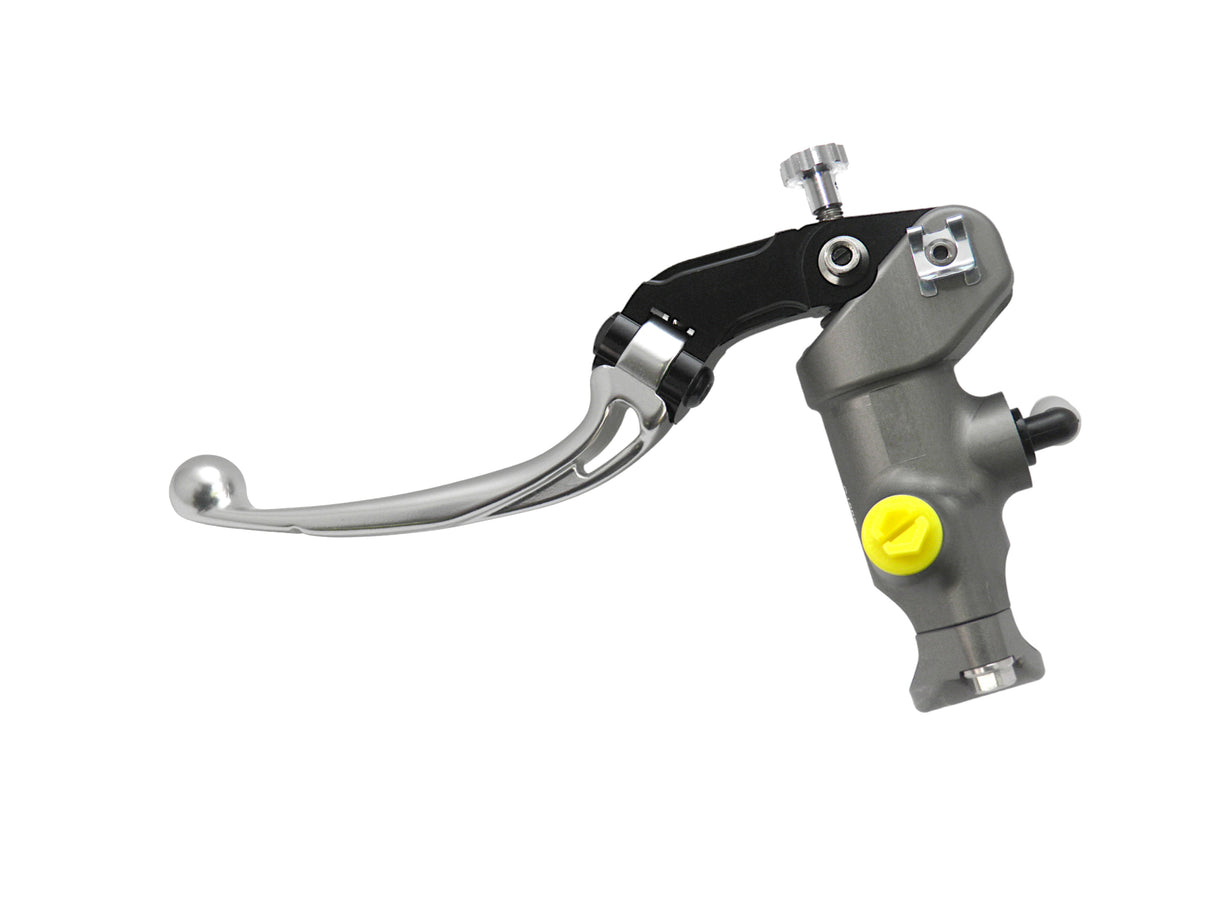 Pompa Freno Radiale Accossato 17x20 Con Corpo Pompa Anodizzato Naturale E Leva Snodata Colorata (Pomello+Leva)