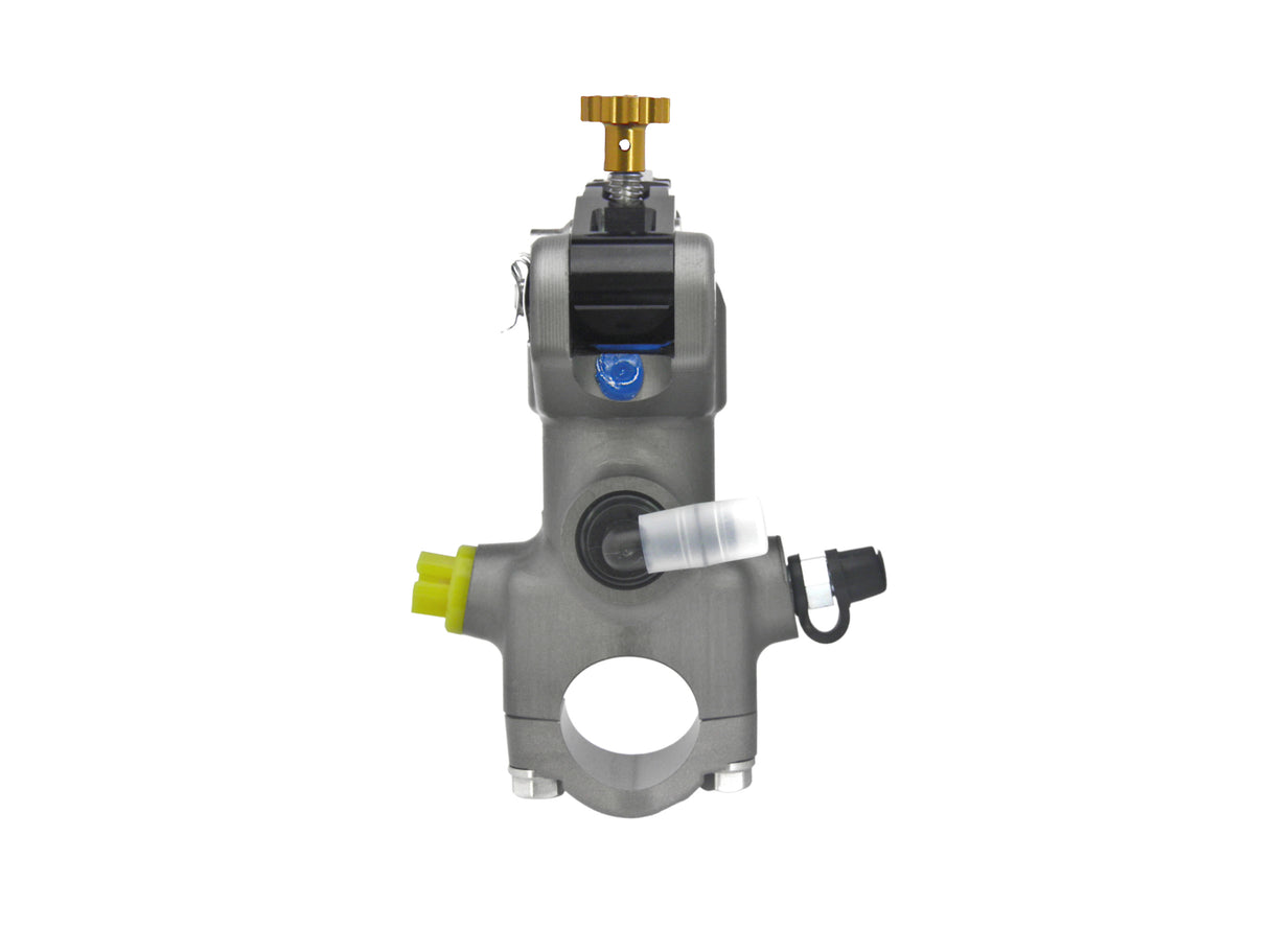 Pompa Freno Radiale Accossato 17x20 Con Corpo Pompa Anodizzato Naturale E Leva Snodata Colorata (Pomello+Leva)