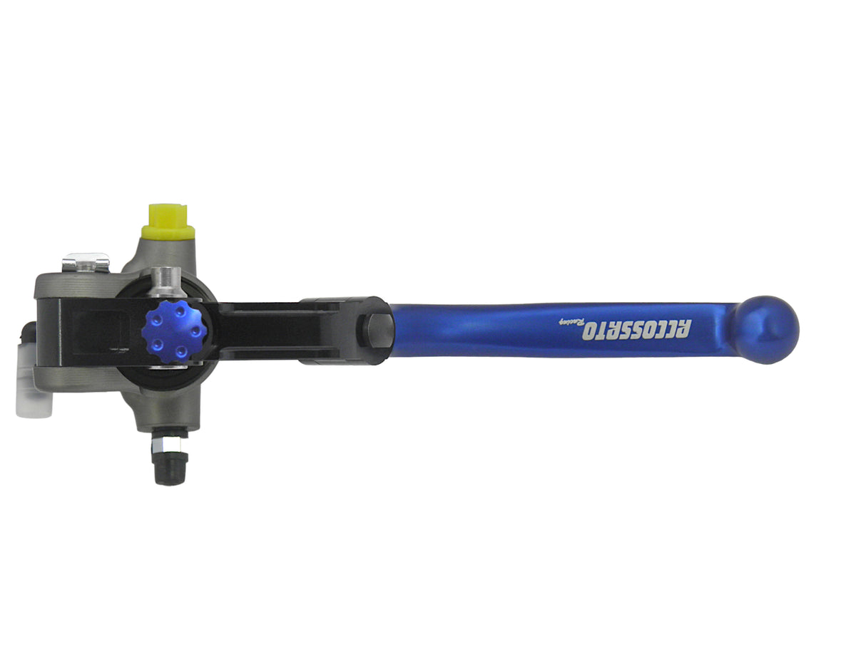 Pompa Freno Radiale Accossato PRS 17x17-18-19 Con Corpo Pompa Anodizzato Naturale E Leva Snodata Colorata (Pomello+Leva)