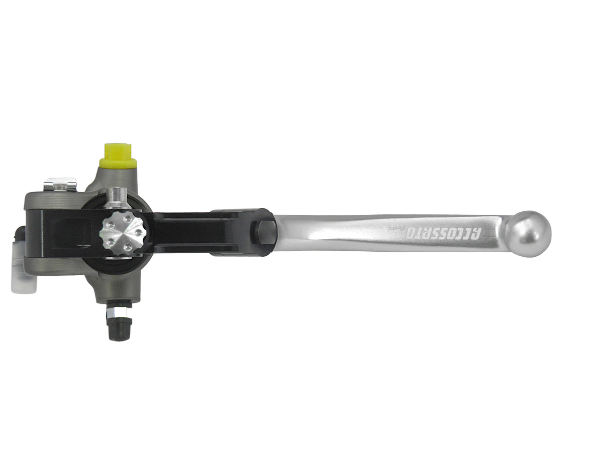 Pompa Freno Radiale Accossato PRS 17x17-18-19 Con Corpo Pompa Anodizzato Naturale E Leva Snodata Colorata (Pomello+Leva)