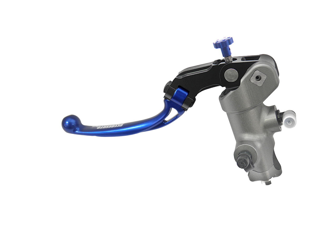 Pompa Frizione Radiale Accossato PRS 15x15-16-17 Con Corpo Pompa Anodizzato Nero E Leva Snodata Colorata (Pomello+Leva)