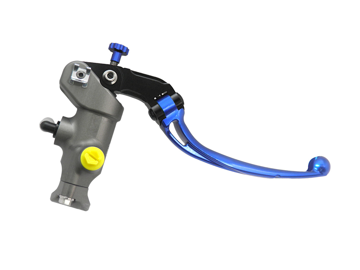 Pompa Frizione Radiale Accossato PRS 15x15-16-17 Con Corpo Pompa Anodizzato Nero E Leva Snodata Colorata (Pomello+Leva)