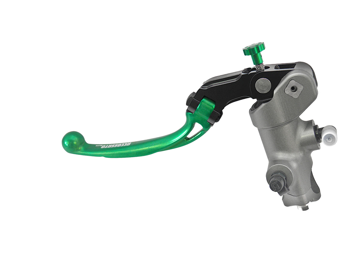 Pompa Frizione Radiale Accossato PRS 15x15-16-17 Con Corpo Pompa Anodizzato Nero E Leva Snodata Colorata (Pomello+Leva)