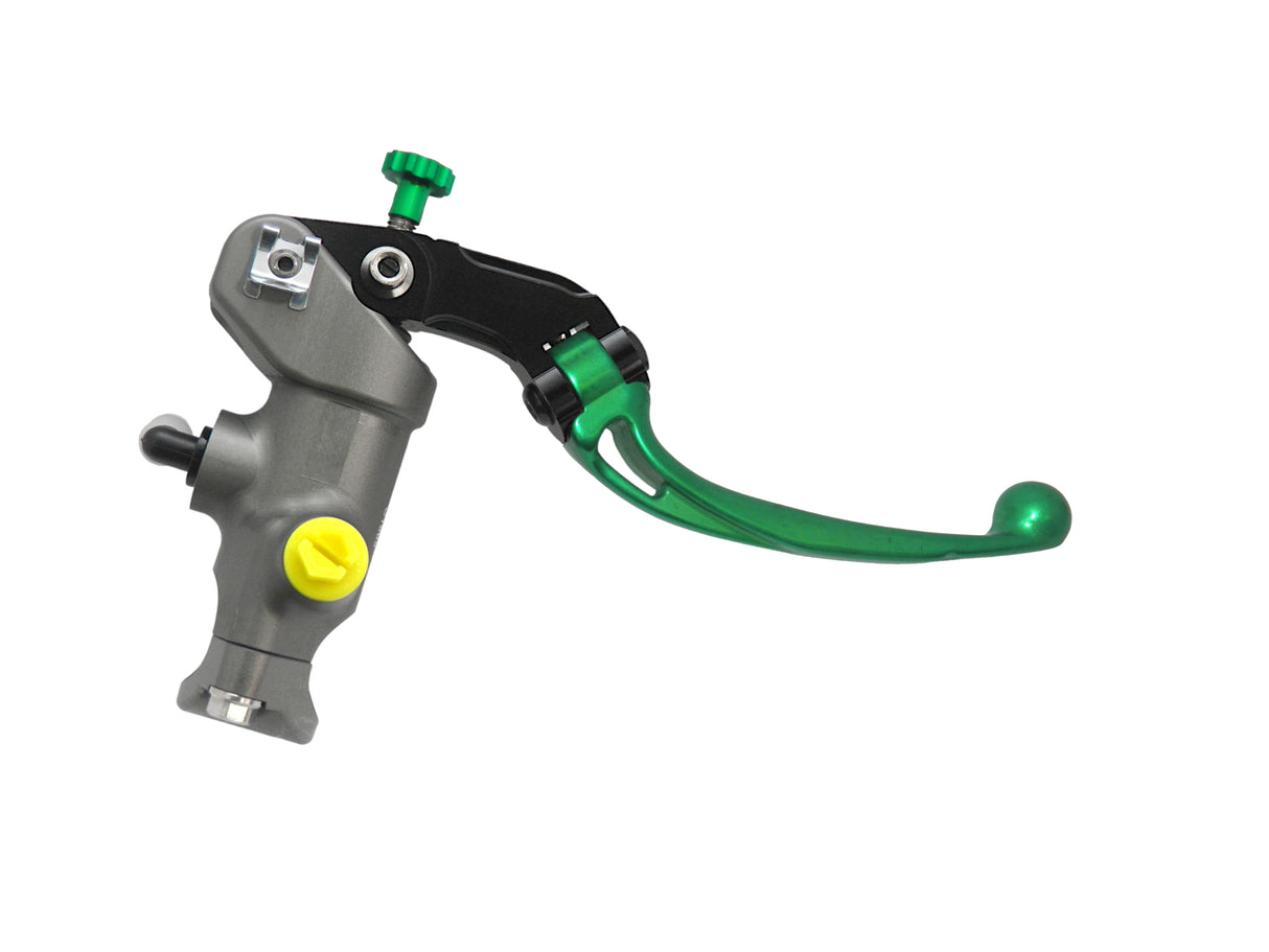 Pompa Frizione Radiale Accossato PRS 15x15-16-17 Con Corpo Pompa Anodizzato Nero E Leva Snodata Colorata (Pomello+Leva)